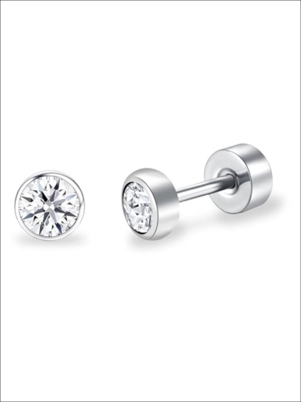 Titanium Stud Earrings Flat Back Screw Back Hypoallergenic Cartilage Helix